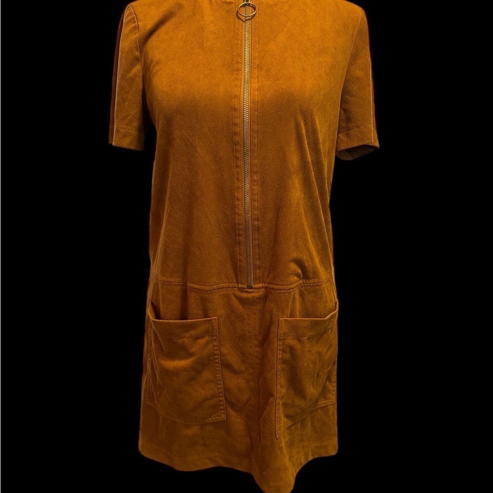 Forever 21 Orange Mini Dress with Front Zipper